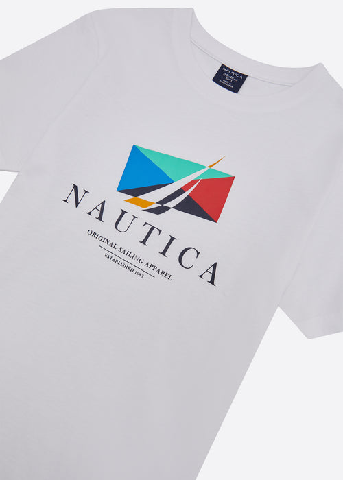 Nautica Junior Brandon T-Shirt - White - Detail