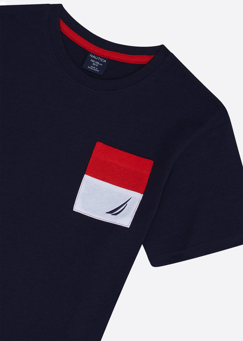 Nautica Junior Bryce T-Shirt - Dark Navy - Detail
