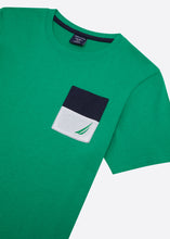 Load image into Gallery viewer, Nautica Junior Bryce T-Shirt - Green - Detail