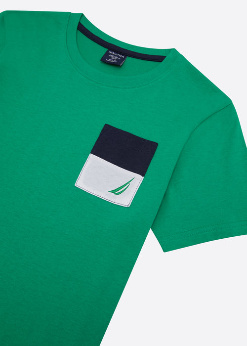 Nautica Junior Bryce T-Shirt - Green - Detail