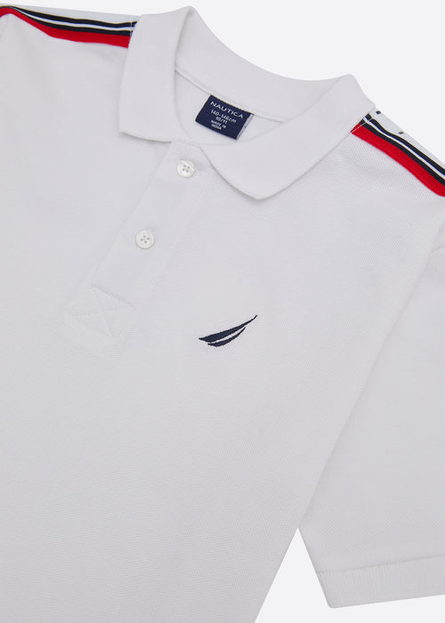 Nautica Junior Soloman Polo Shirt - White - Detail