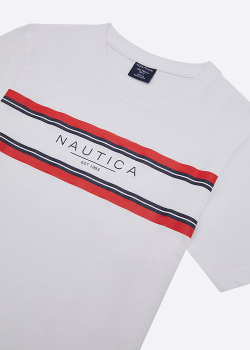 Nautica Junior Trenton T-Shirt - White - Detail