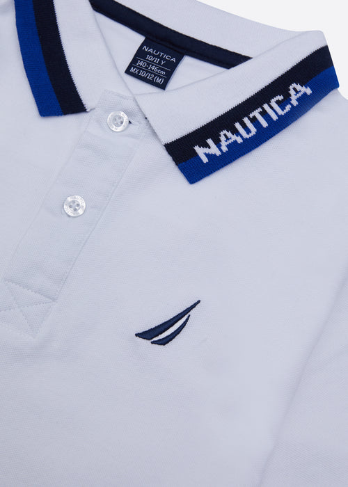 Nautica Ekiel Polo Shirt Junior - White - Detail