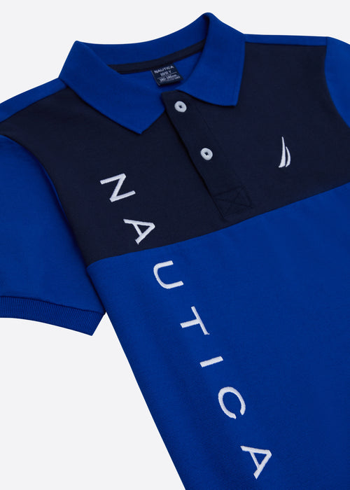 Nautica Ewan Polo Shirt Junior - Cobalt - Detail