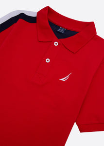 Nautica Hopper Polo Shirt Junior - True Red - Detail
