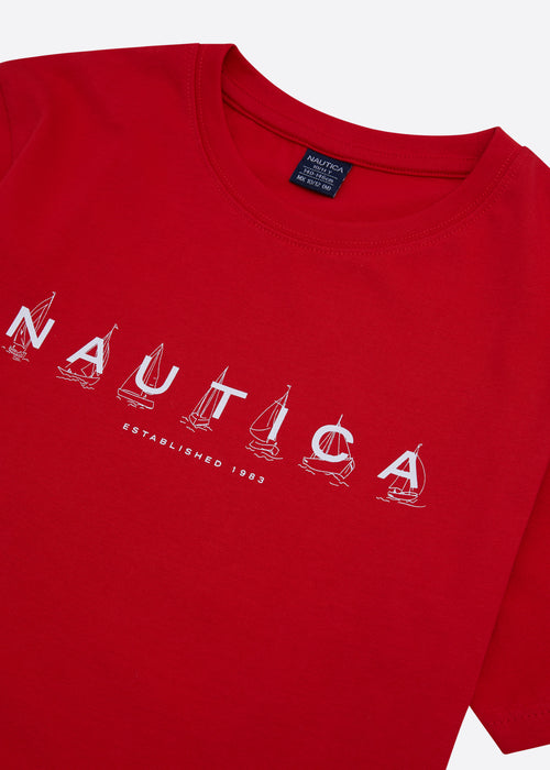 Nautica Kayden T-Shirt Junior - True Red - Detail