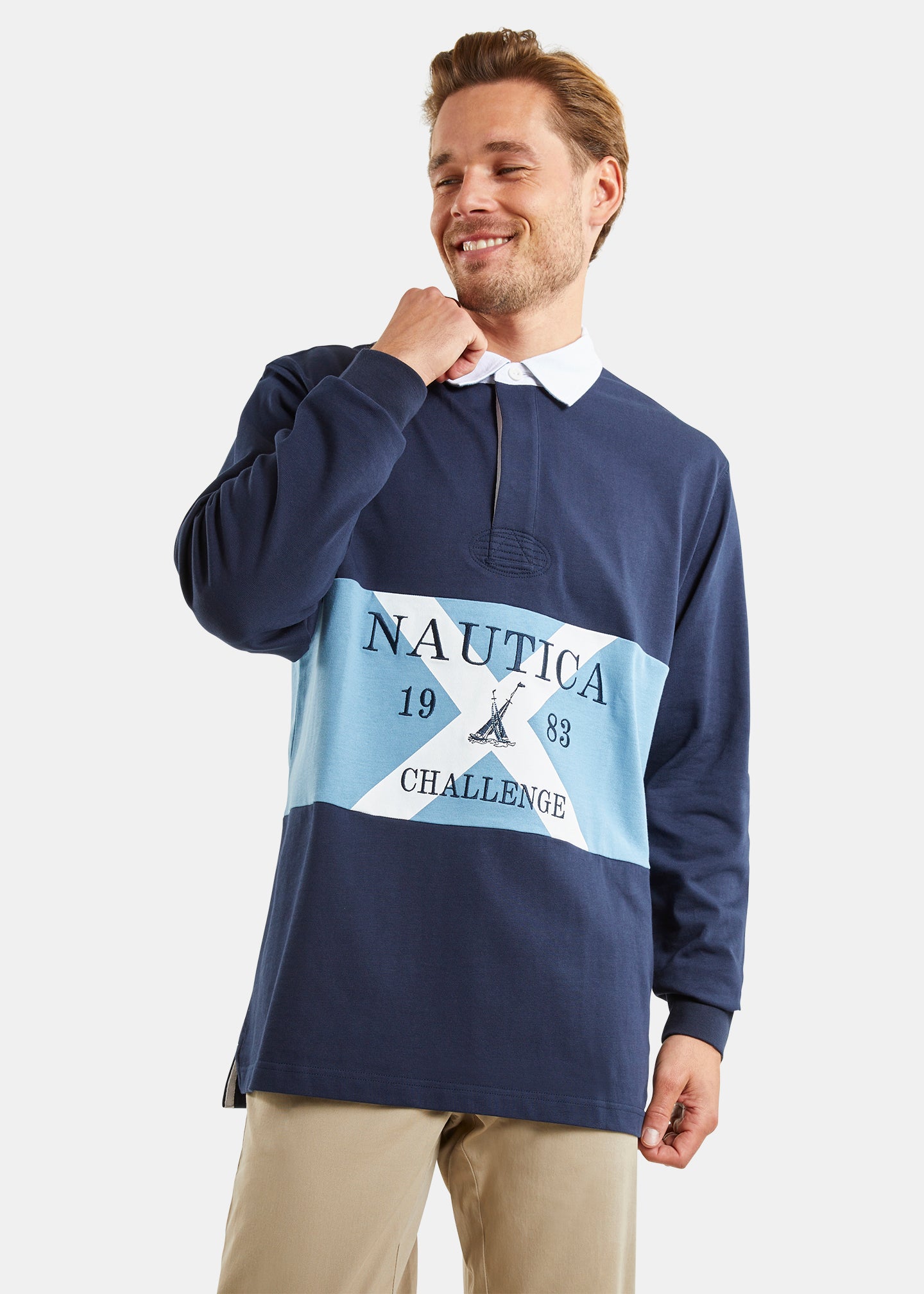 Nautica Bowery Rugby Shirt - Dark Navy - Front
