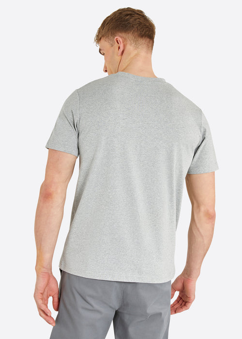 Nautica Brunswick T-Shirt - Grey Marl - Back