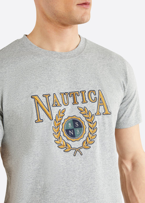 Nautica Brunswick T-Shirt - Grey Marl - Detail