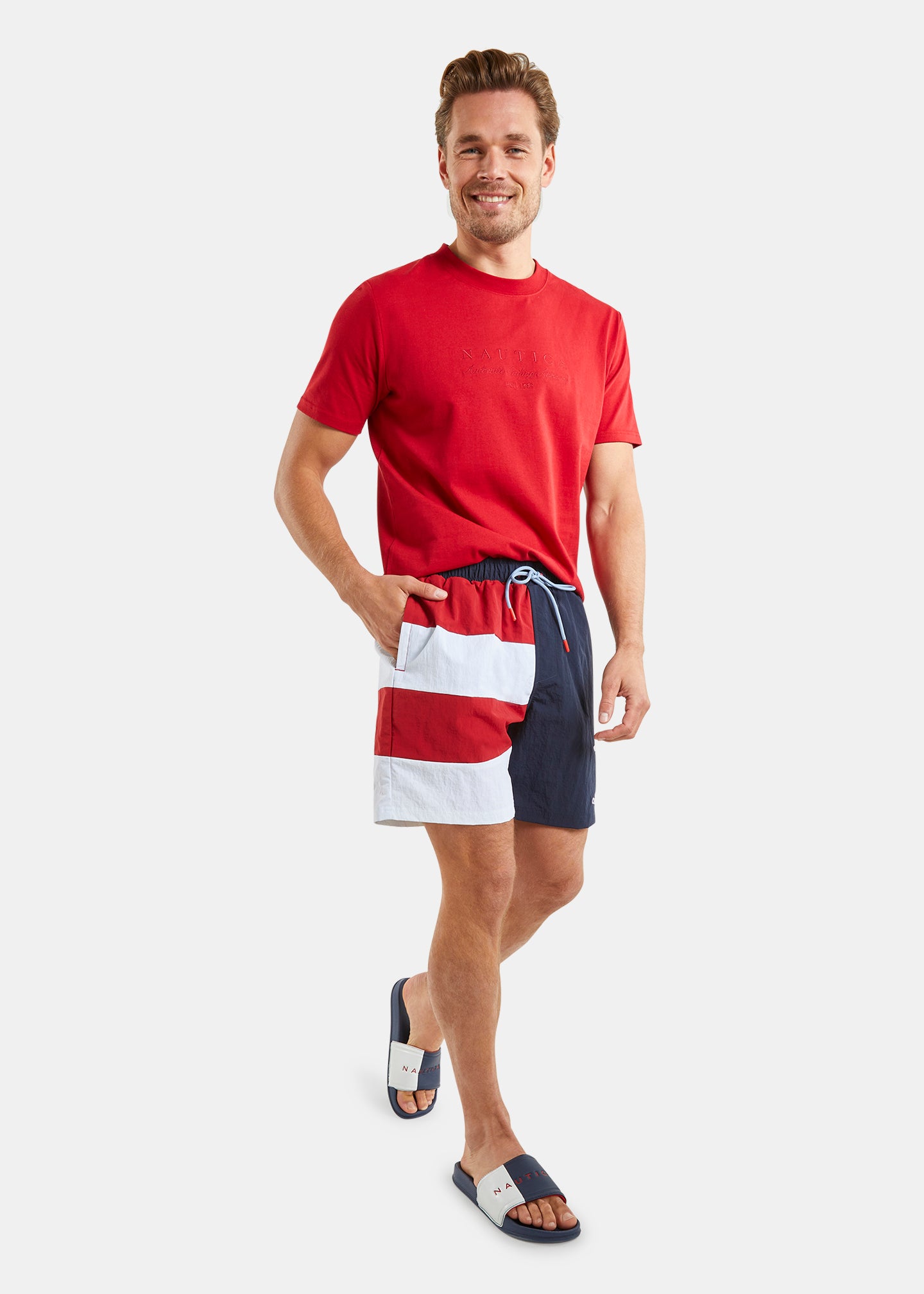 Nautica Kansas 6" Swim Short - Crimson - Full Body