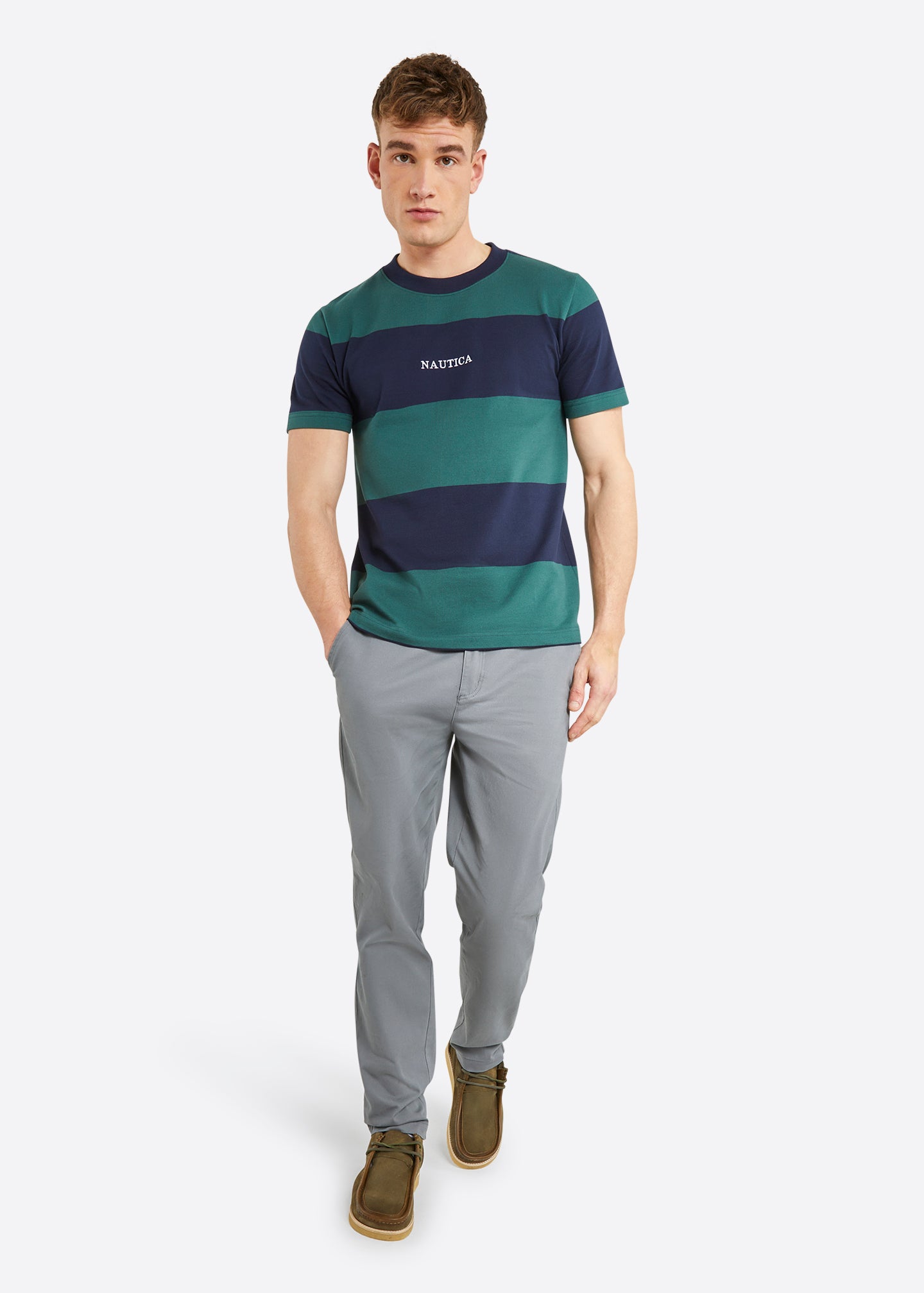 Nautica Pelican T-Shirt - Moss Green - Ful lBody