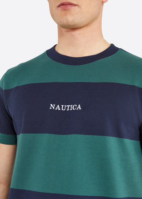 Nautica Pelican T-Shirt - Moss Green - Detail
