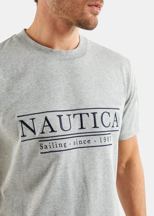 Nautica Tennessee T-Shirt - Grey Marl - Detail