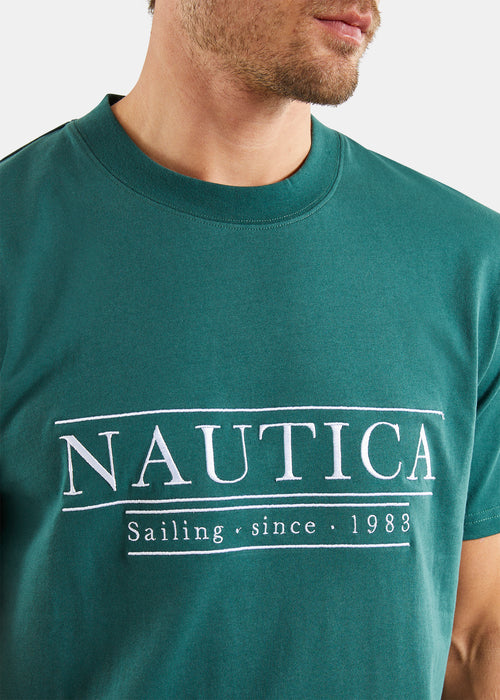 Nautica Tennessee T-Shirt - Moss Green - Detail
