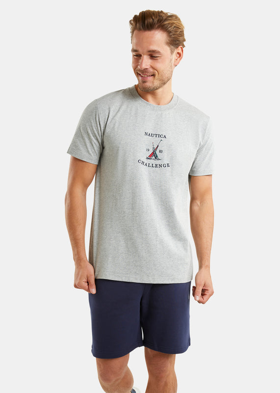 Nautica Wisconsin T-Shirt - Grey Marl - Front