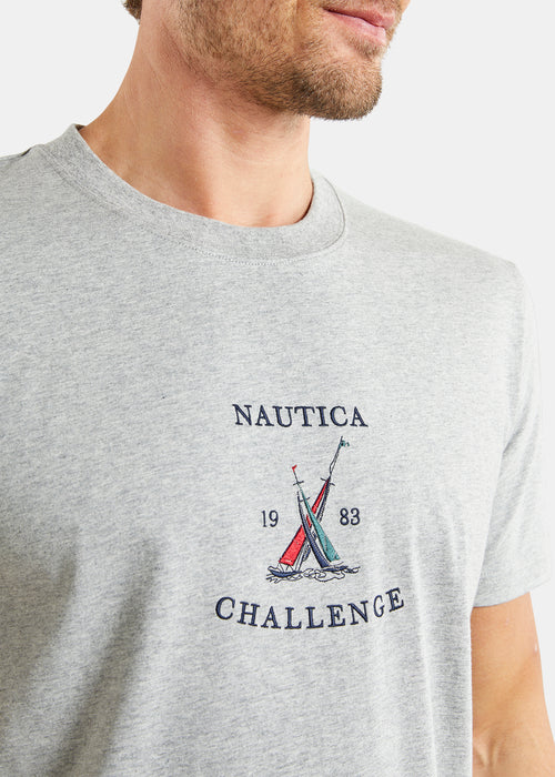 Nautica Wisconsin T-Shirt - Grey Marl - Detail