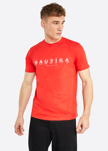 Nautica Cade T-Shirt - True Red - Front