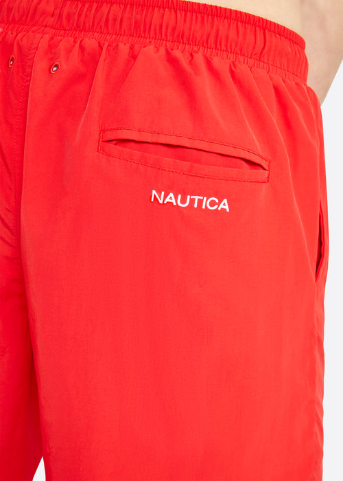 Nautica Grampian 6" Swim Short - True Red - Detail