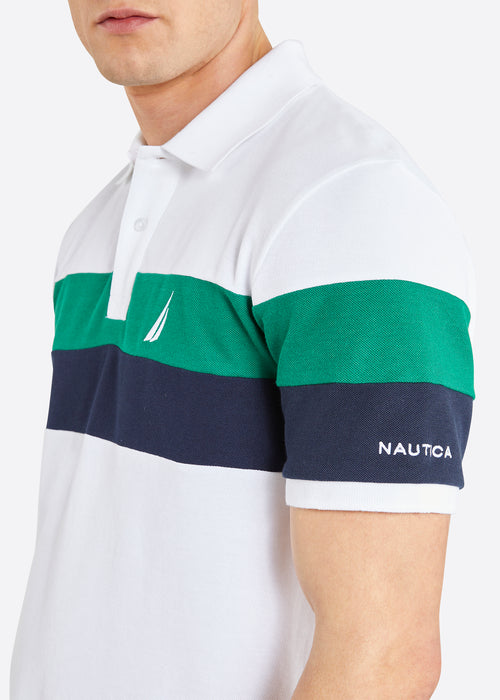 Nautica Ike Polo Shirt - White - Detail