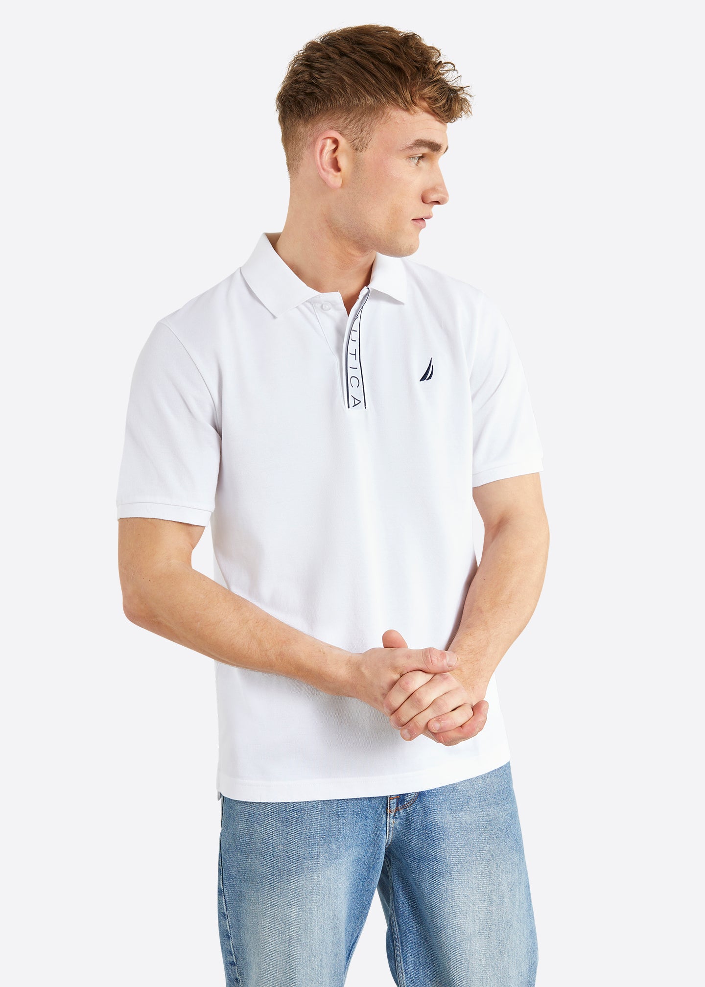 Nautica Quentin Polo Shirt - White - Front