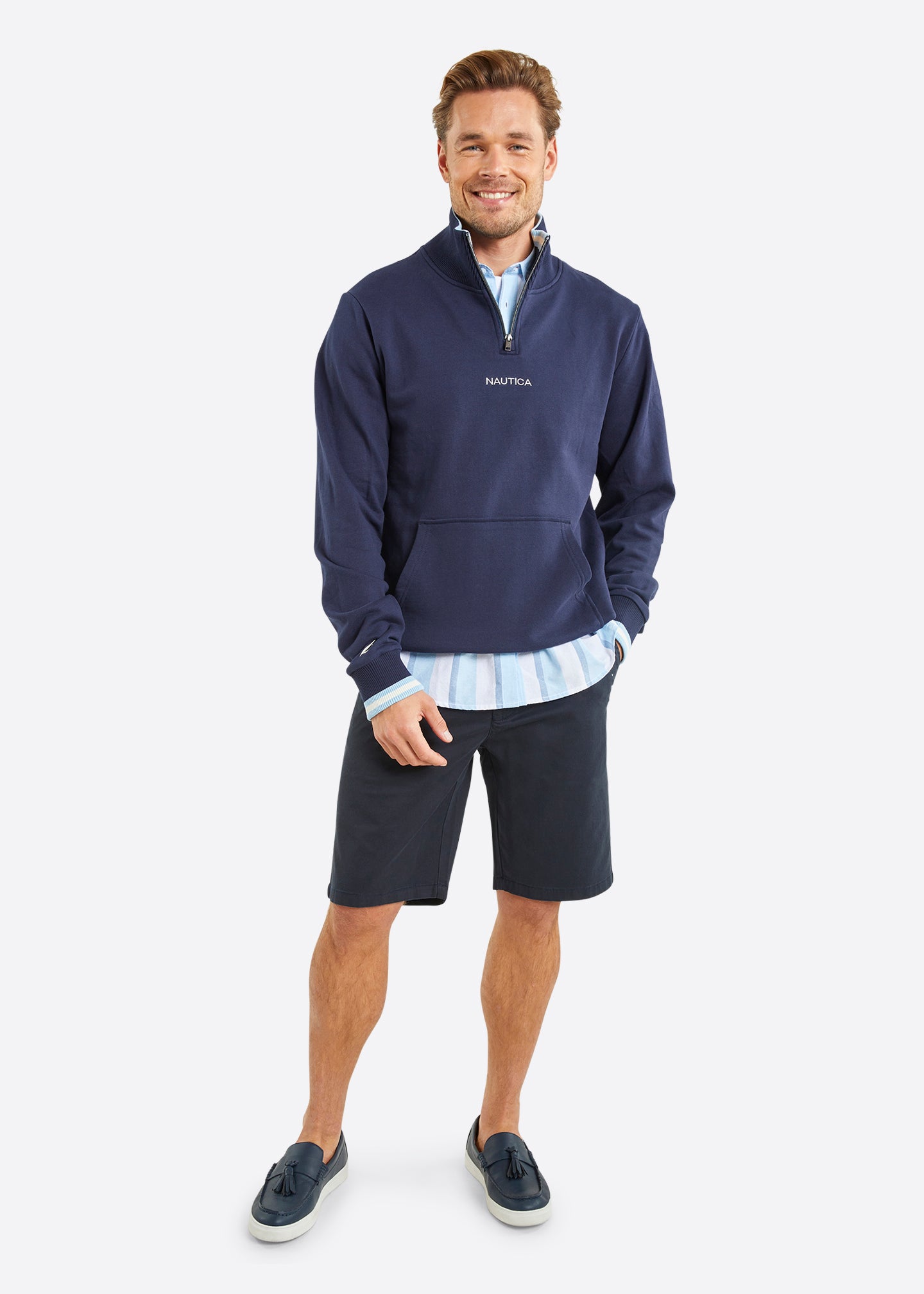 Nautica Banff 1/4 Zip Top - Dark Navy - Full Body