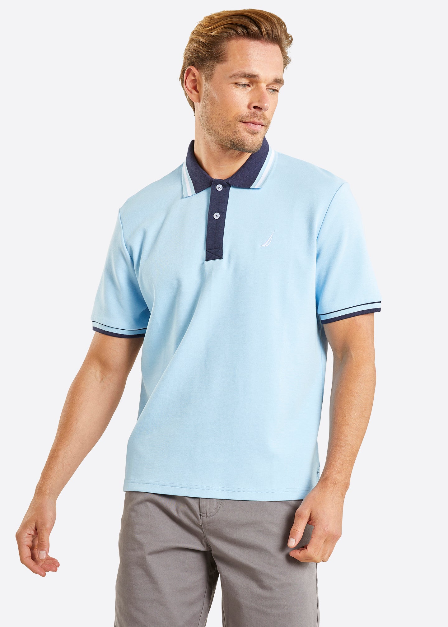 Nautica Langley Polo Shirt - Sky Blue - Front