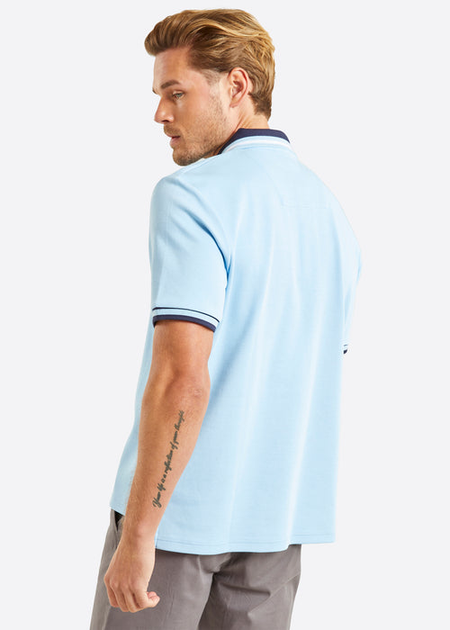 Nautica Langley Polo Shirt - Sky Blue - Back