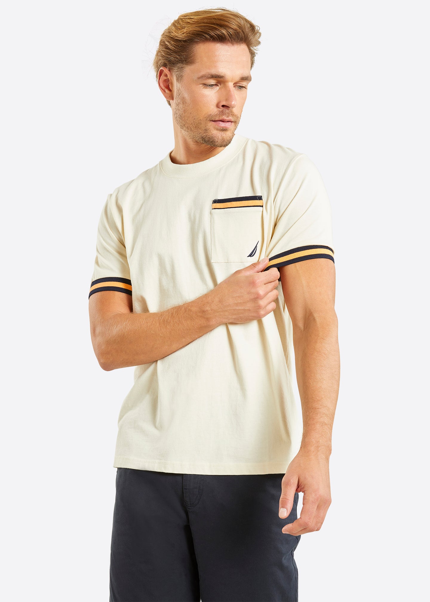 Nautica Powell T-Shirt - Ecru - Front