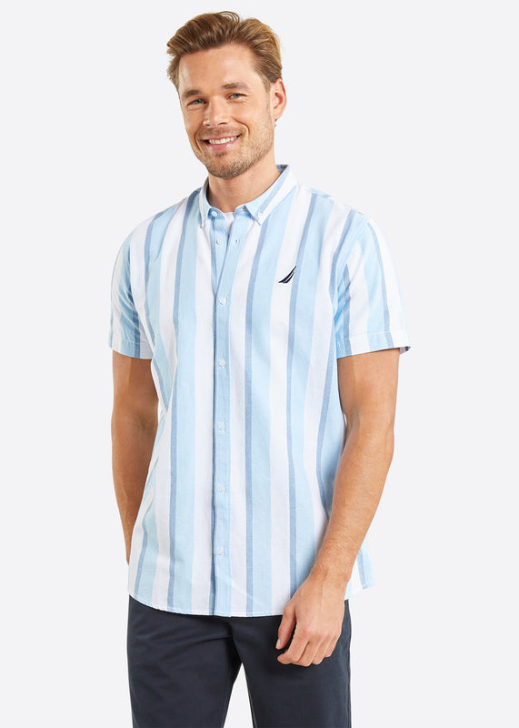 Nautica Rupert Short Sleeve Shirt - Sky Blue - Front