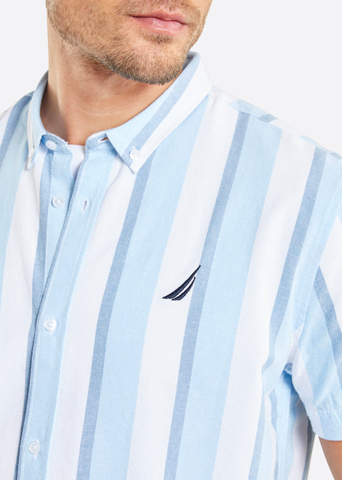 Nautica Rupert Short Sleeve Shirt - Sky Blue - Detail