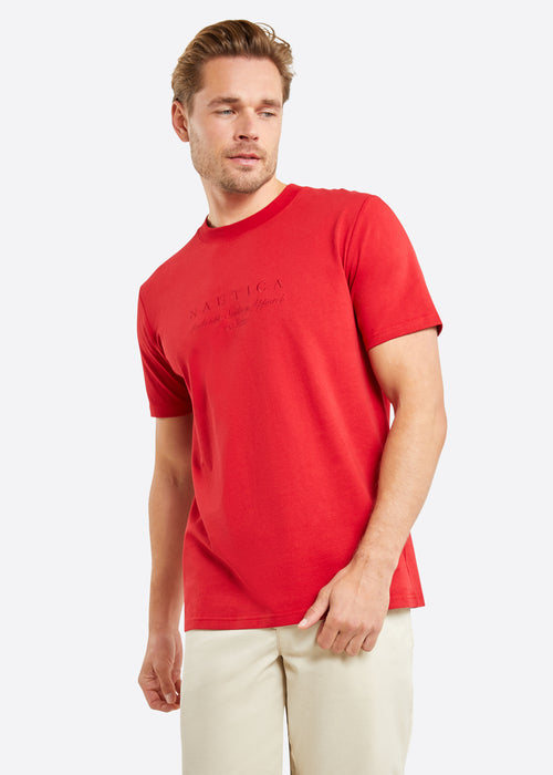 Nautica Carnegie T-Shirt - Crimson - Front