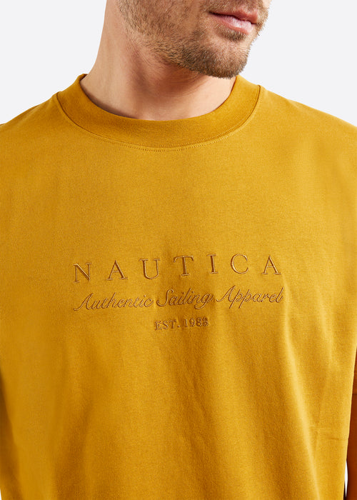 Nautica Carnegie T-Shirt - Gold - Detail