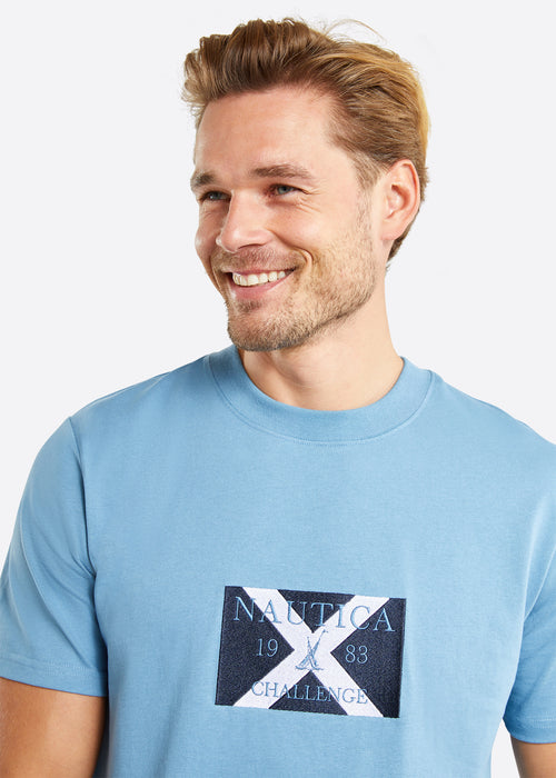 Nautica Columbus T-Shirt - Denim Blue - Detail