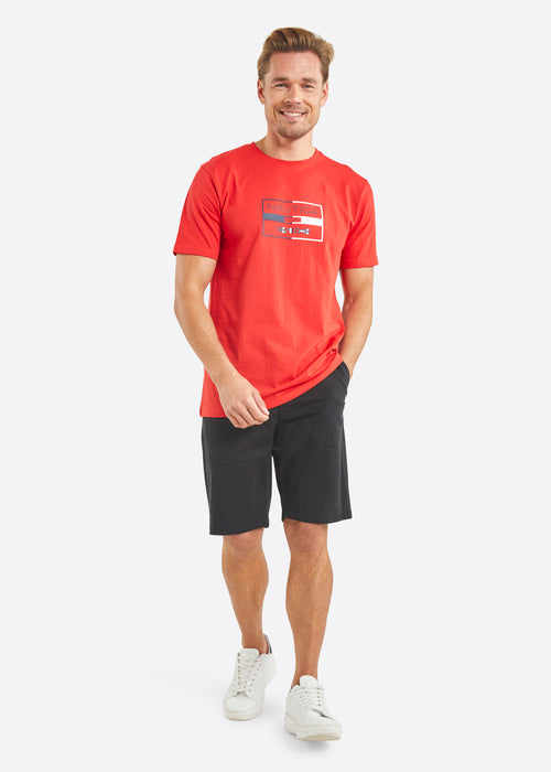 Nautica Alves T-Shirt - True Red - Full Body