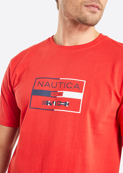 Nautica Alves T-Shirt - True Red - Detail