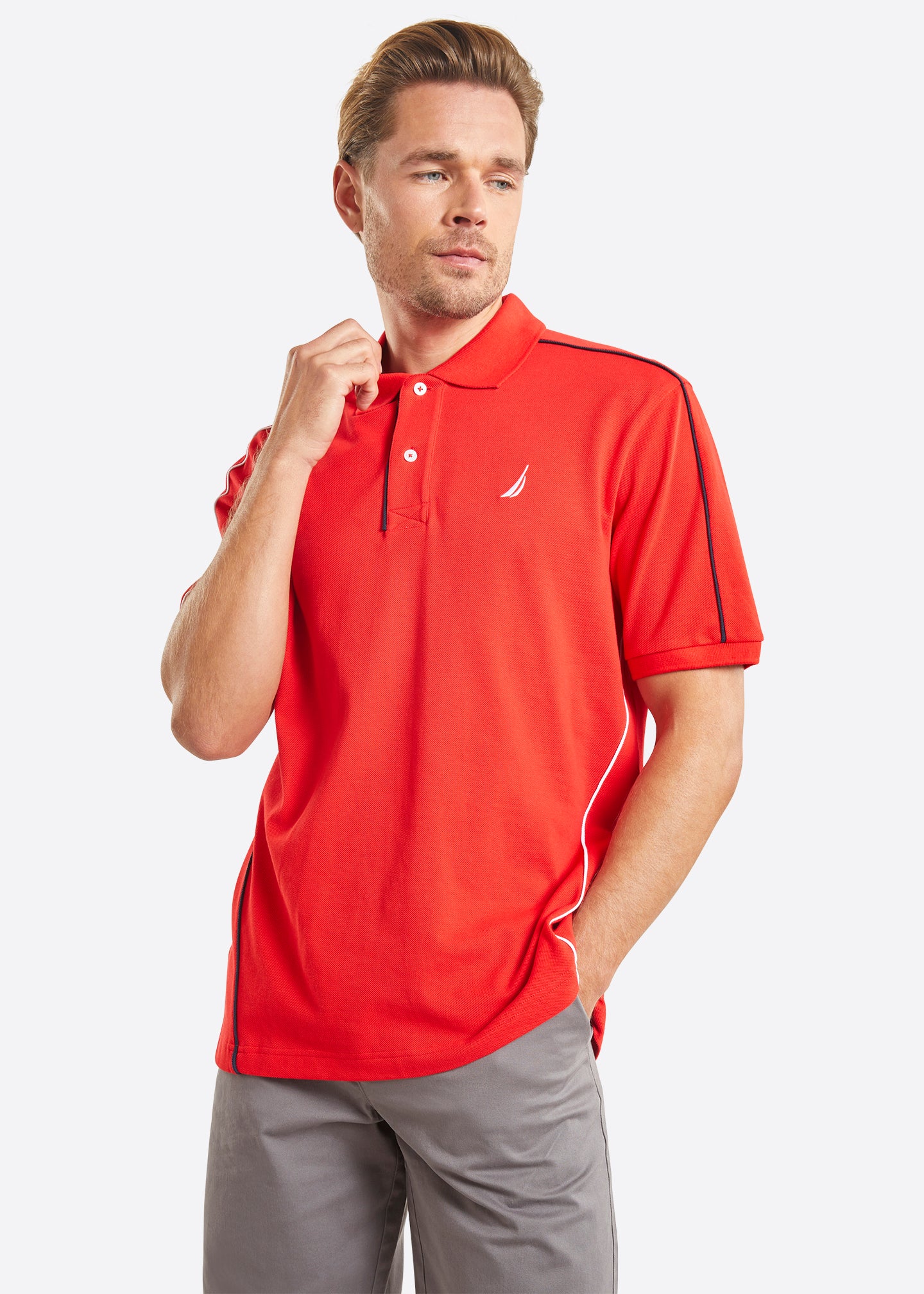Nautica Khai Polo Shirt - True Red - Front