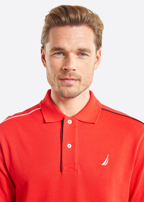 Nautica Khai Polo Shirt - True Red - Detail
