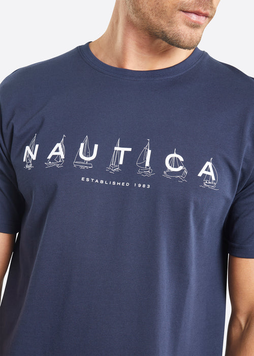 Nautica Cade T-Shirt - Dark Navy - Detail