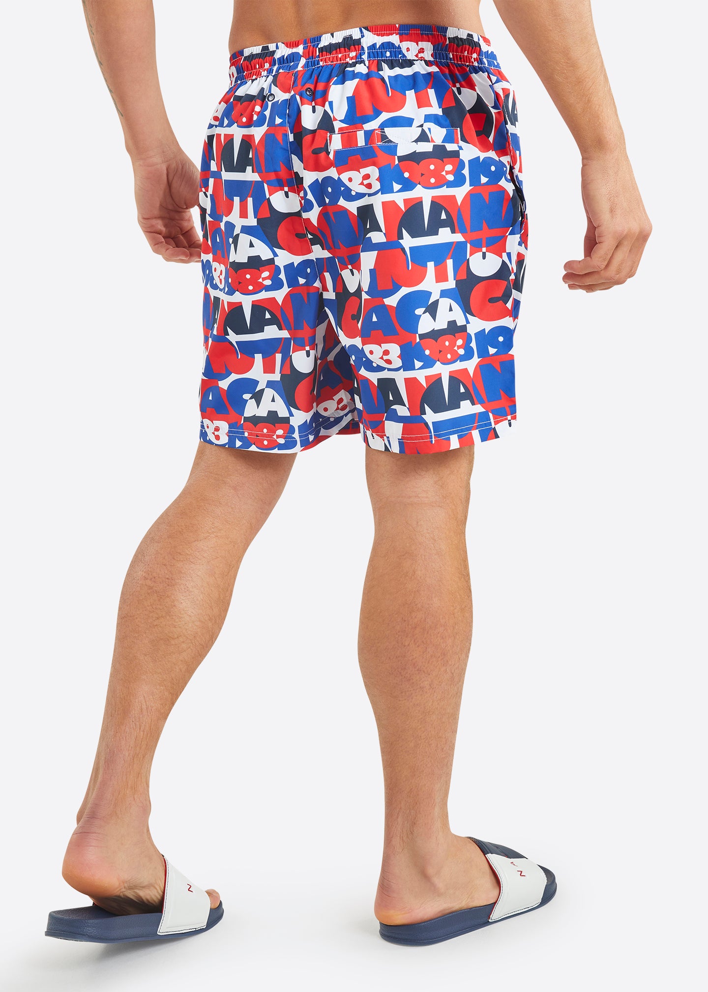 Nautica Omari 6" Swim Short - True Red - Back