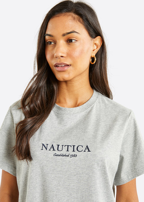 Nautica Fernie T-Shirt - Grey Marl - Detail