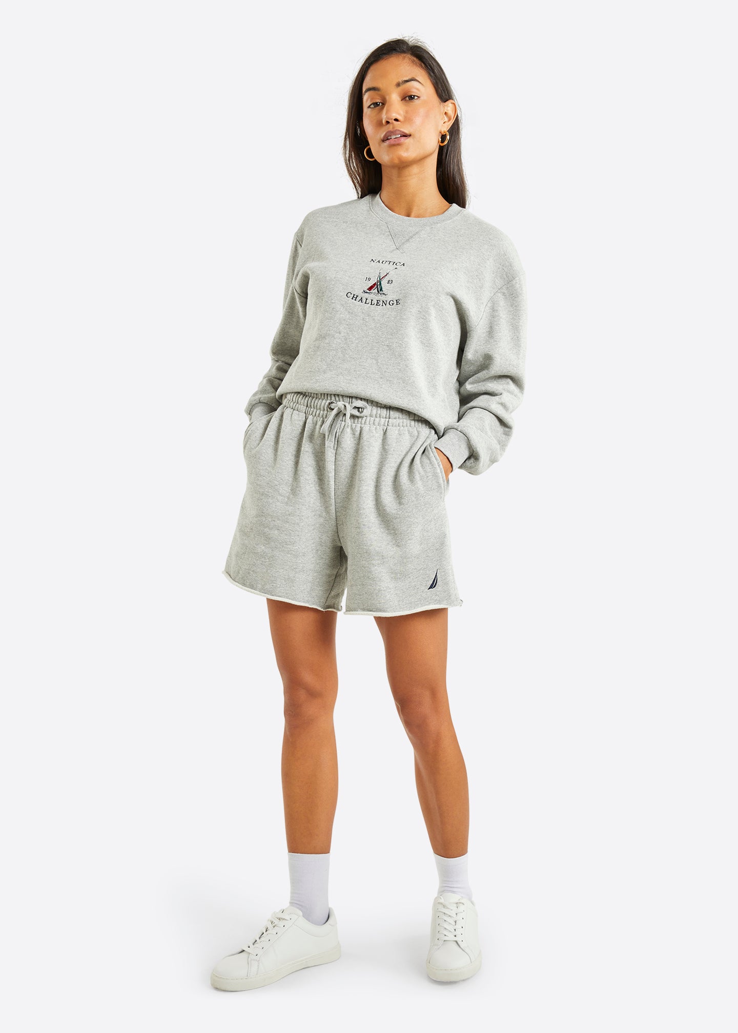 Nautica Kaslo Fleece Short - Grey Marl - Full Body