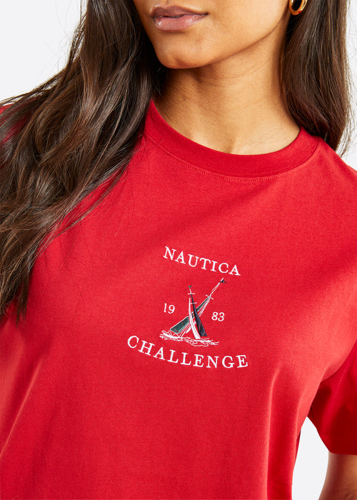 Nautica Avignon T-Shirt - Crimson - Detail