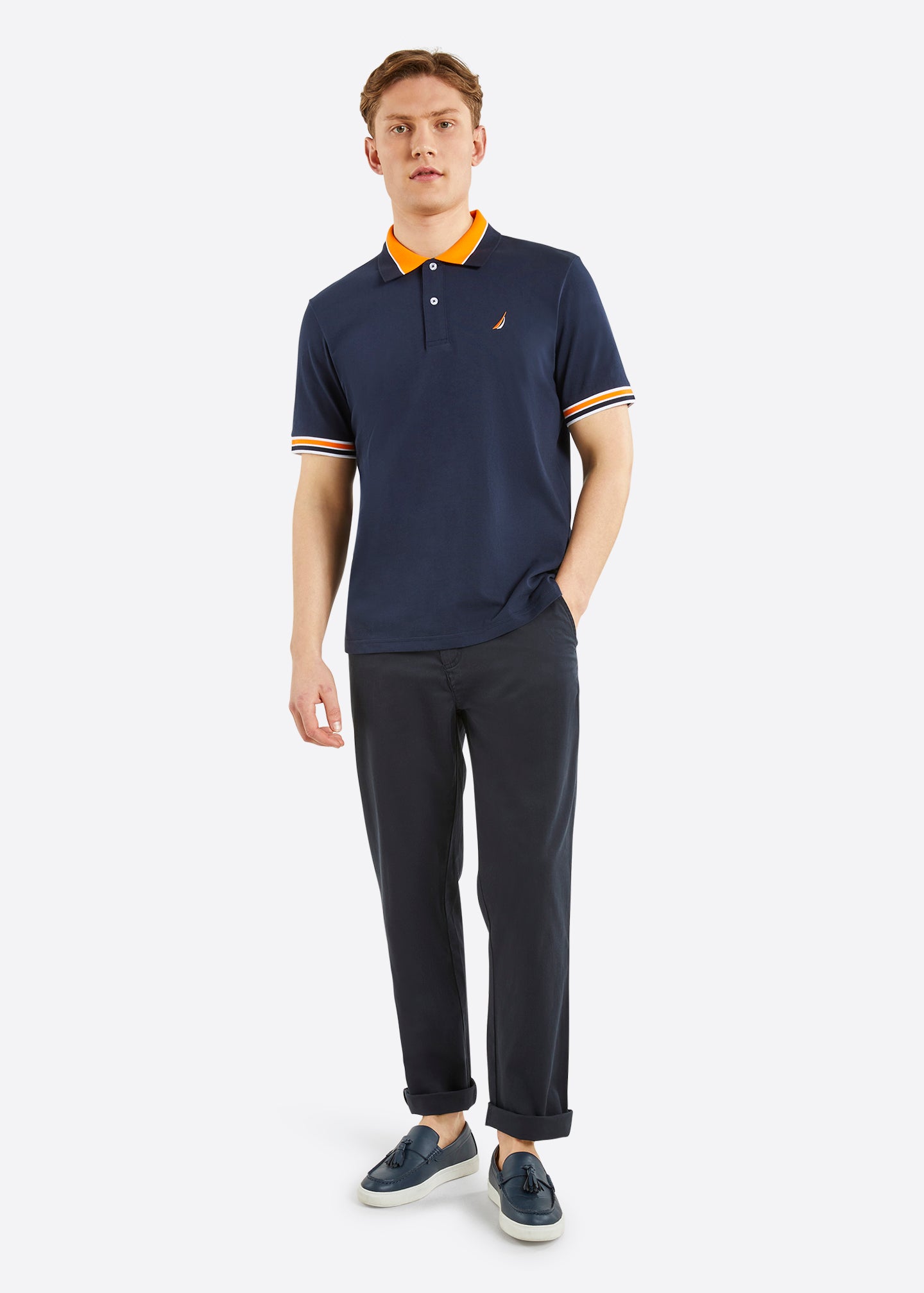 Nautica Blyford Polo Shirt - Dark Navy - Full Body
