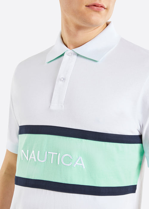 Nautica Otley Polo Shirt - White - Detail