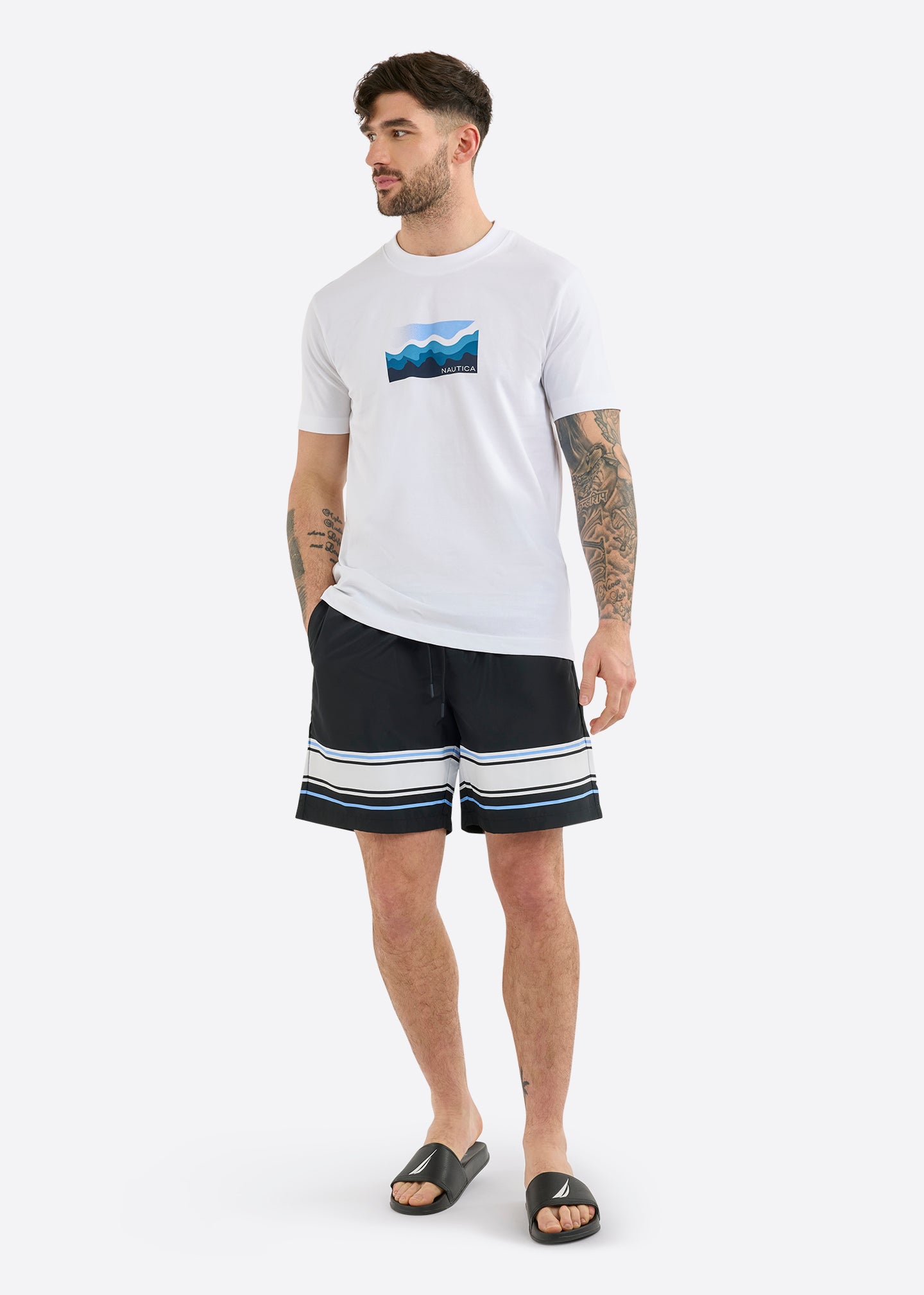 Nautica Allington T-Shirt-White-Full Body