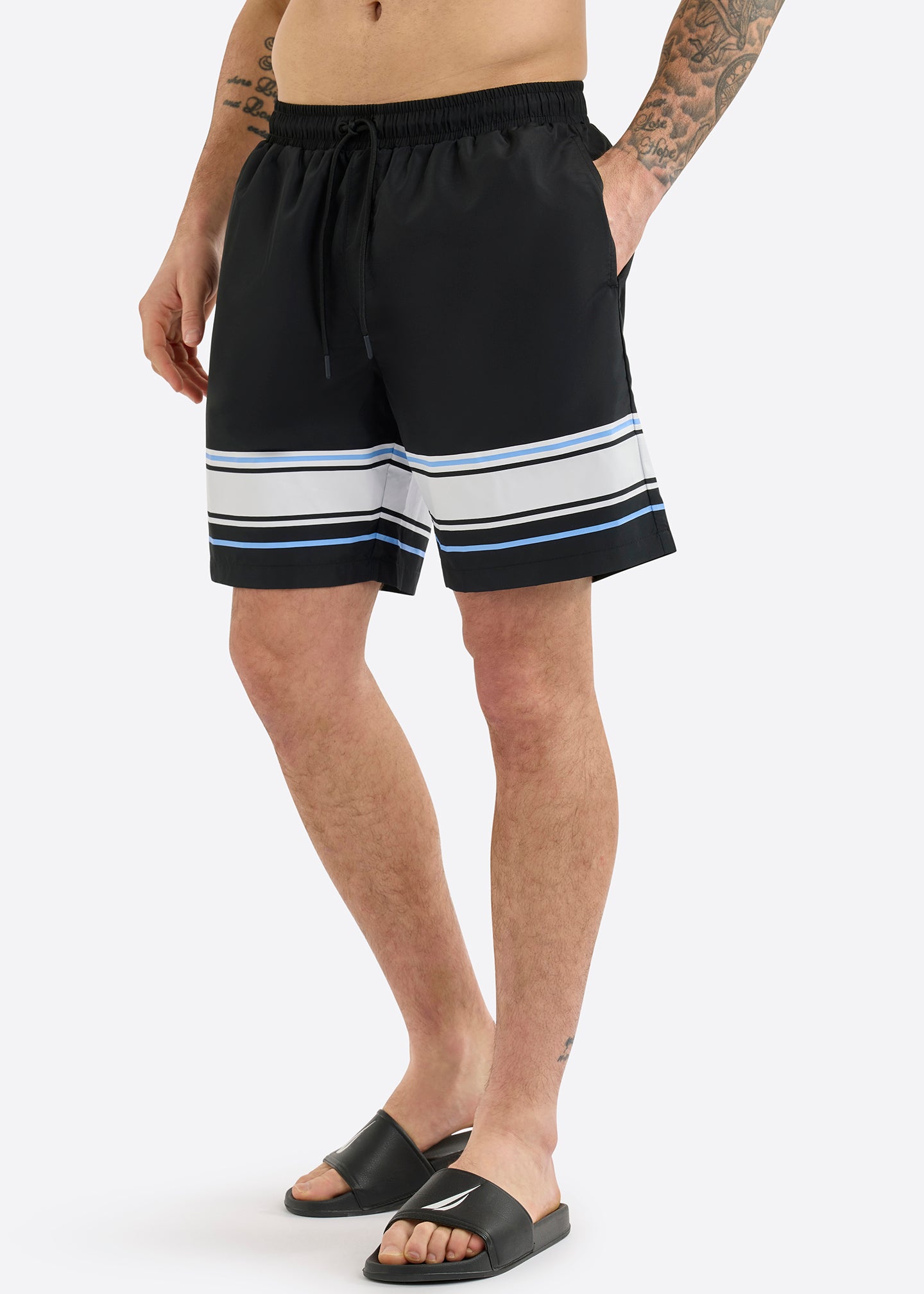 Nautica Cromer Swim Short-Black-Front 