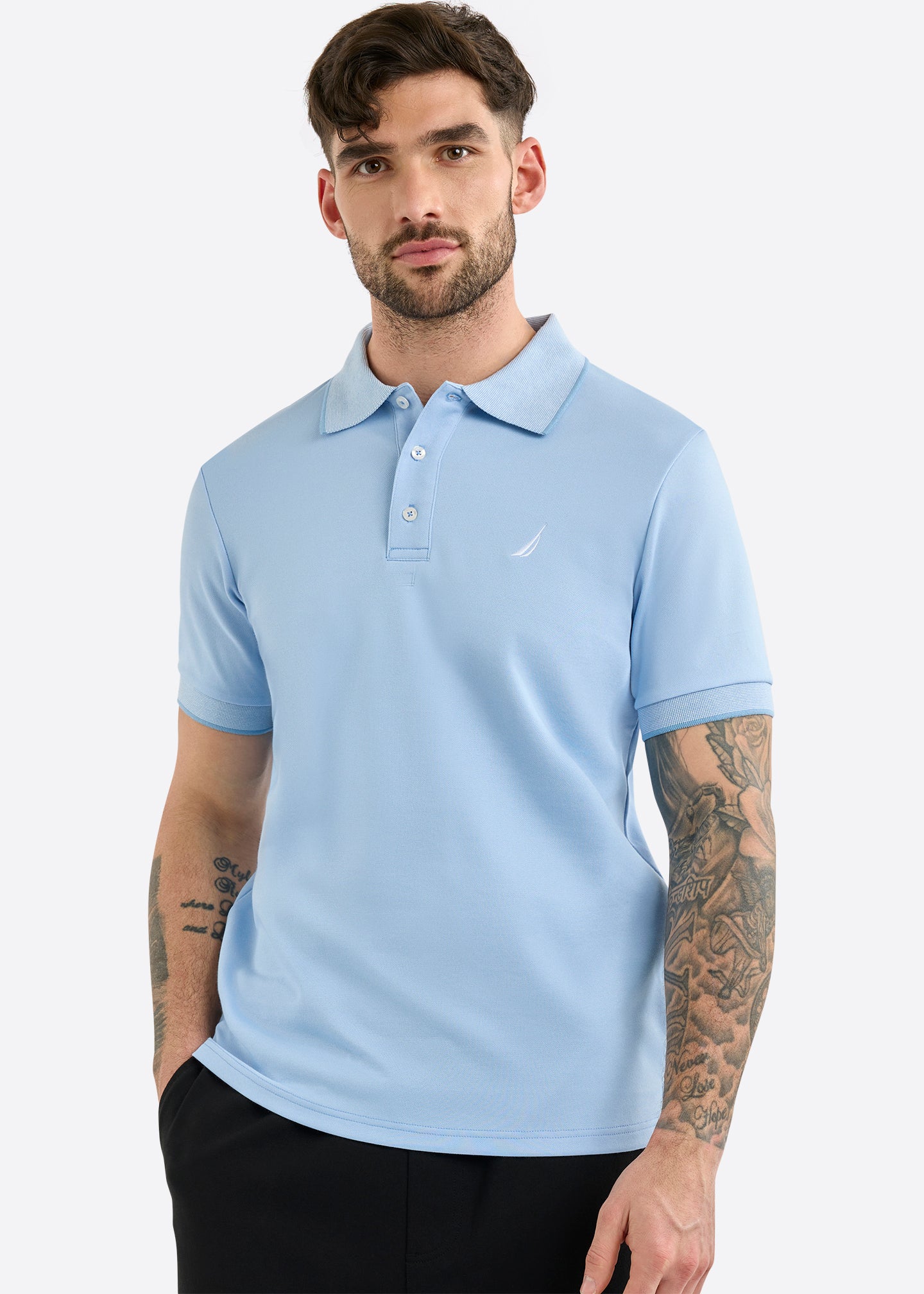 Harlyn Slim Fit Polo Shirt - Natural Blue