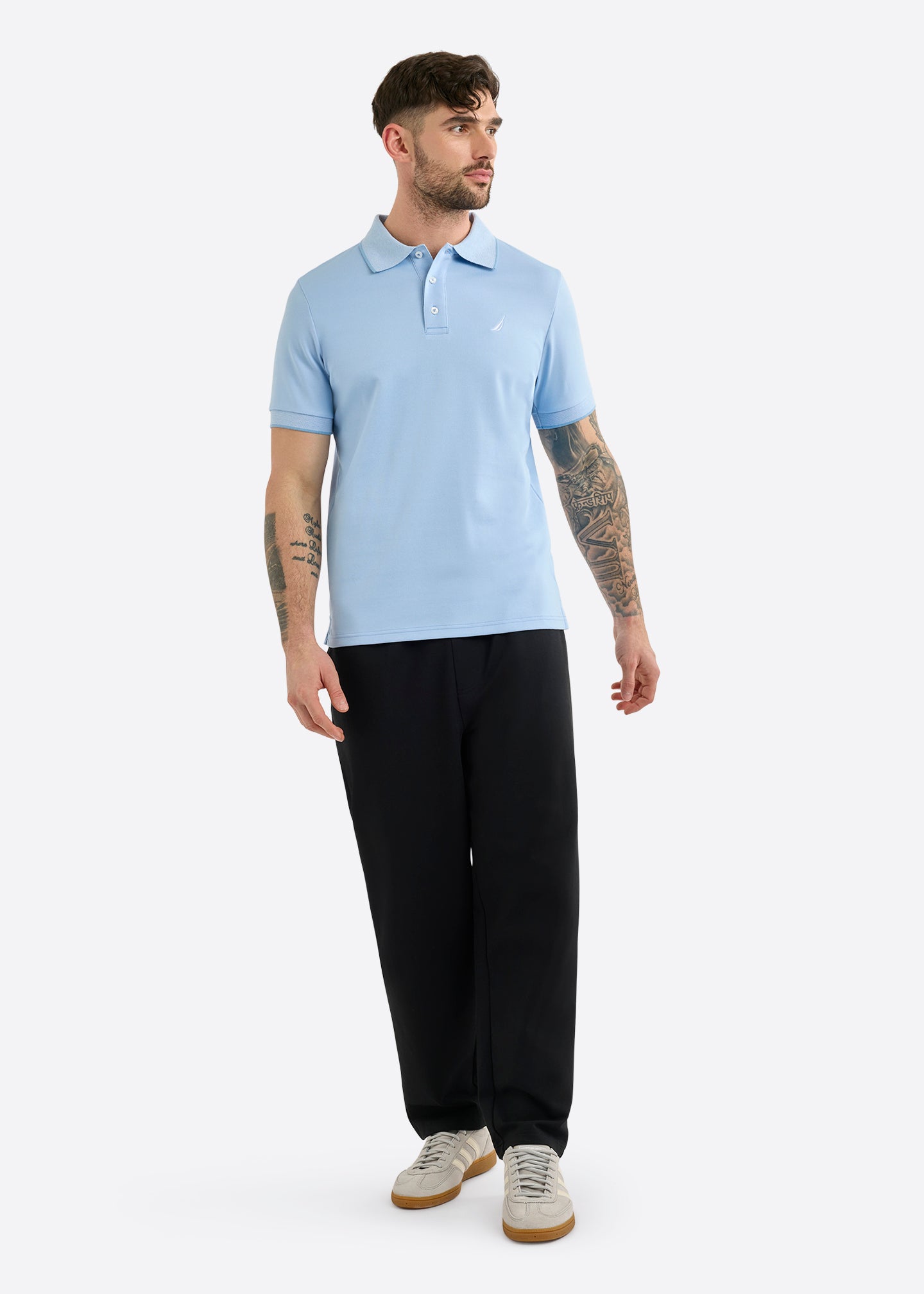 Harlyn Slim Fit Polo Shirt - Natural Blue