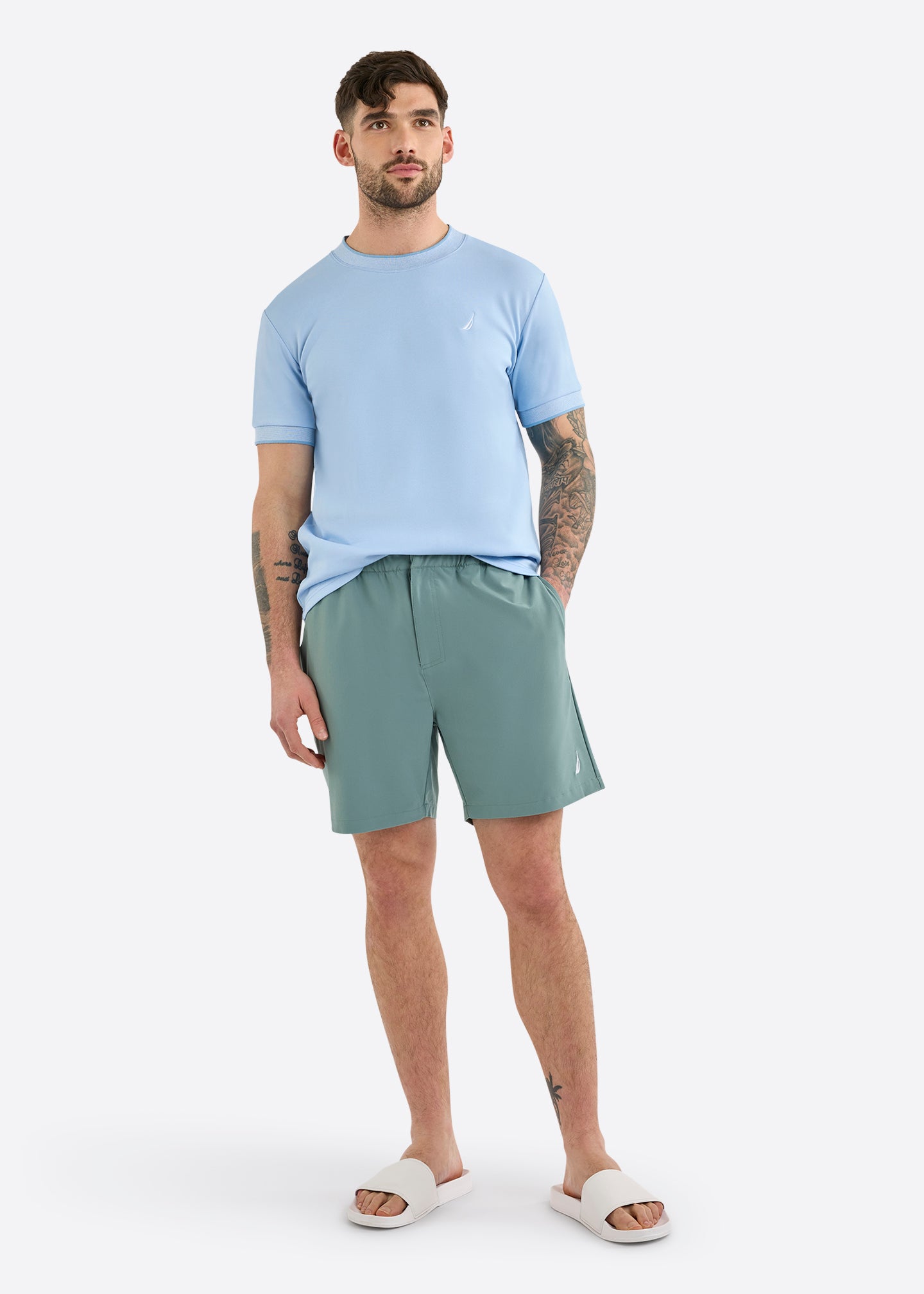 Nautica Milford Swim Short-Shadow Grey-Full Body