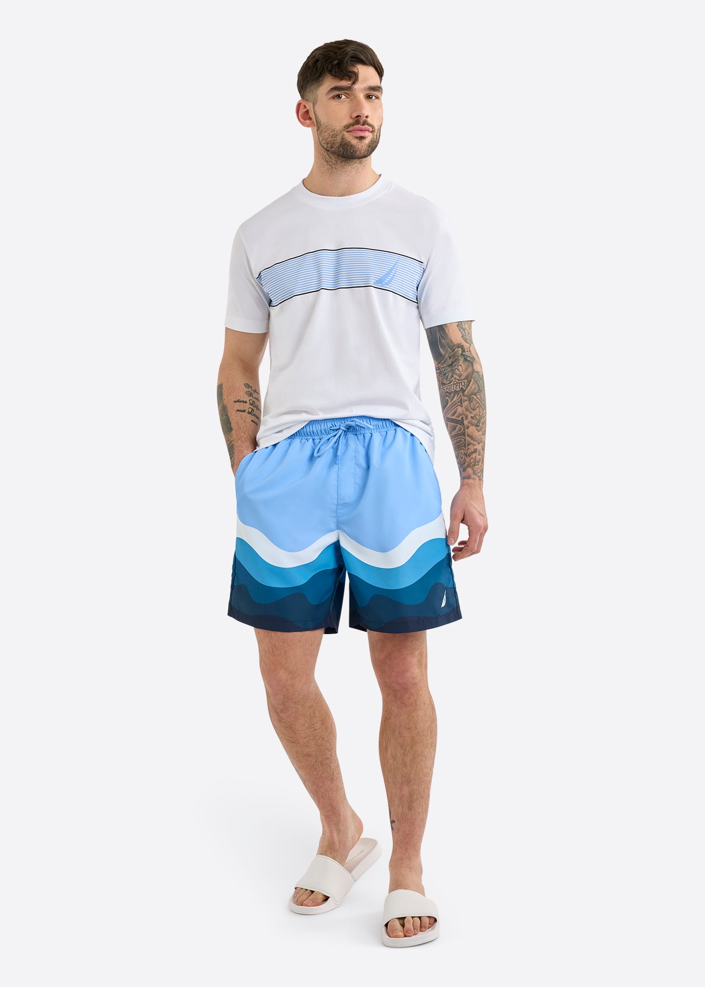Nautica Penrose Swim Short-Natural Blue-Full Body